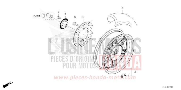 REAR WHEEL for Forza 125 MAT CARNELIAN RED METALLIC (R384) from 2021